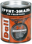 Грунт-эмаль алкидная DALI молотковая по ржавчине 3 в 1 черный 2 л