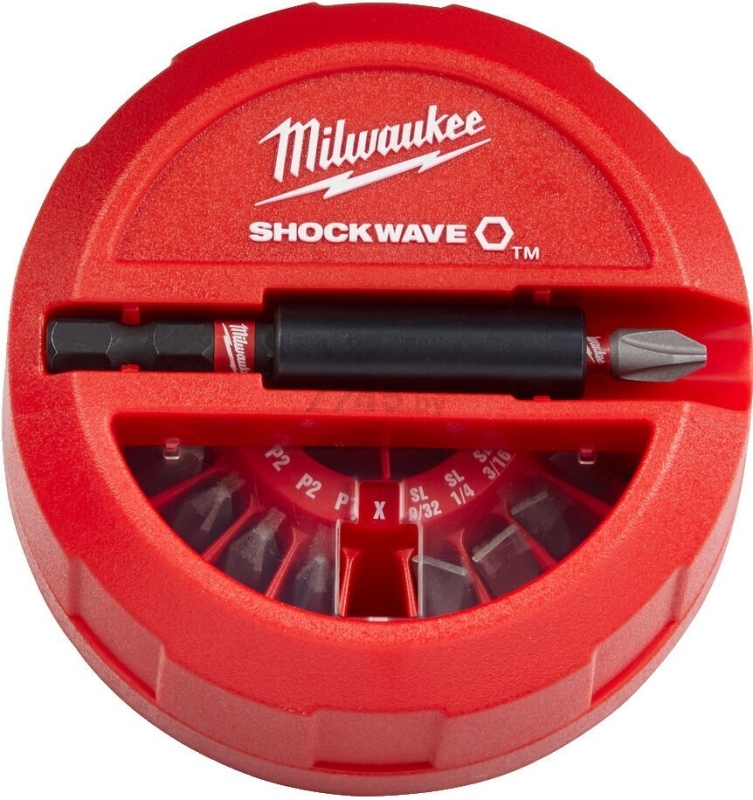 Набор бит с магнитным держателем MILWAUKEE Shockwave 15 предметов (4932430904)