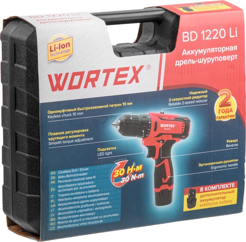 Дрель-шуруповерт аккумуляторная WORTEX BD 1220 Li (1329356) - Фото 21