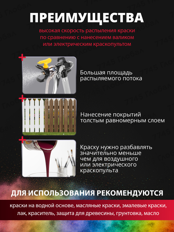 Аппарат окрасочный безвоздушный WORTEX LS 2215 (1304439) - Фото 4