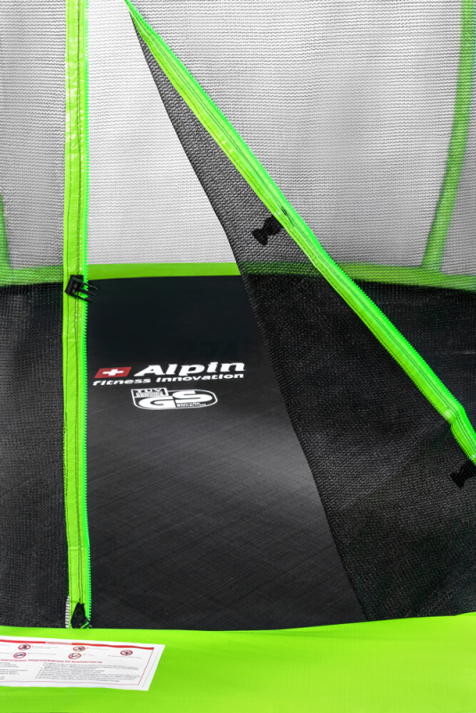 Батут ALPIN SKY Carbon Inside с защитной сеткой Green (ASK-312) - Фото 3