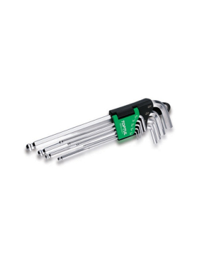 Набор ключей шестигранных 1/16"-3/8" 9 предметов длинных с шариком TOPTUL 