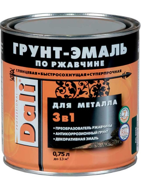 Грунт-эмаль алкидная DALI по ржавчине 3 в 1 RAL 3001 красный 0,75 л