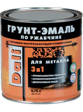Грунт-эмаль алкидная DALI по ржавчине 3 в 1 RAL 5005 синий 0,75 л