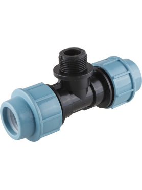 Тройник ПНД компрессионный 25x1/2" с наружной резьбой AV ENGINEERING 