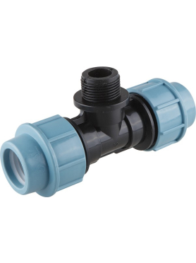 Тройник ПНД компрессионный 25x3/4" с наружной резьбой AV ENGINEERING 