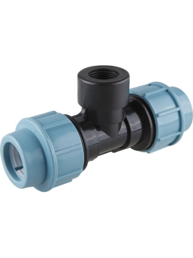 Тройник ПНД компрессионный 25x1/2" с внутренней резьбой AV ENGINEERING 