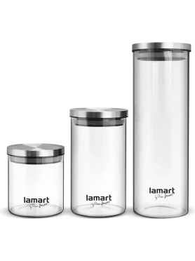 Набор банок для сыпучих продуктов LAMART LT6025 3 штуки 