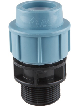 Муфта ПНД компрессионная 25x3/4" с наружной резьбой AV ENGINEERING 