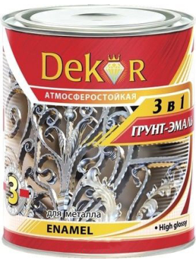 Грунт-эмаль алкидная DEKOR 3 в 1