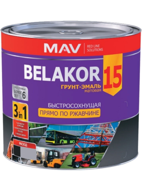 Грунт-эмаль алкидная BELAKOR 15 прямо по ржавчине 3 в 1