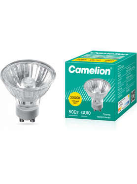 Лампа галогенная с защитным стеклом GU10 50 Вт CAMELION 