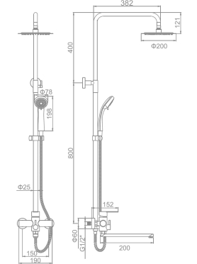 Душевая стойка LEDEME L72403-1