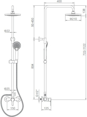Душевая стойка LEDEME L2403