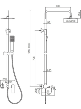 Душевая стойка LEDEME L72417