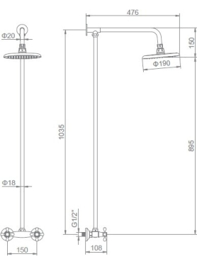 Душевая стойка LEDEME L2408