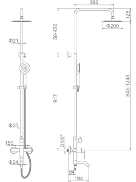 Душевая стойка LEDEME L72402