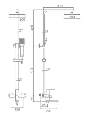 Душевая стойка LEDEME L72433/L72433B