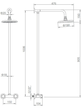 Душевая стойка LEDEME L2394