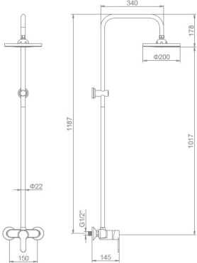 Душевая стойка LEDEME L2409-1
