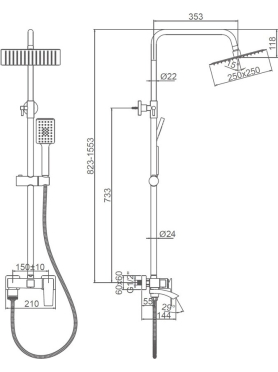 Душевая стойка LEDEME L2478/L2478B/L2478U