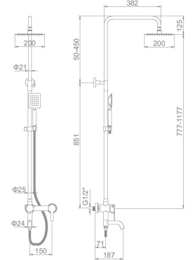 Душевая стойка LEDEME L72401