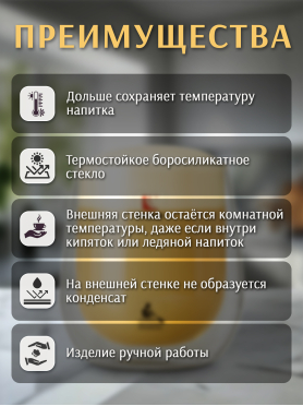 Стакан стеклянный PERFECTO LINEA Levante с двойными стенками 220 мл 