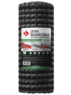 Сетка базальтовая LIHTAR Eco 0,37х25 м ячейка 25х25 