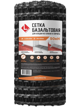 Сетка базальтовая LIHTAR 50 для кладки ячейка 25х25