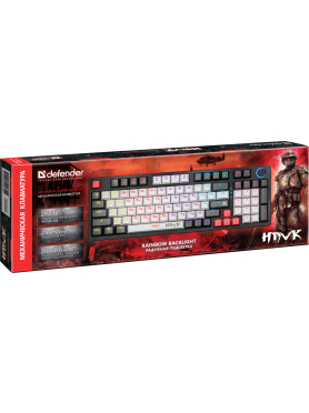 Клавиатура игровая механическая DEFENDER Hawk GK-418 Outemu Red 