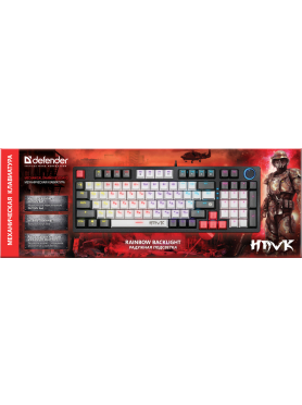 Клавиатура игровая механическая DEFENDER Hawk GK-418 Outemu Red 
