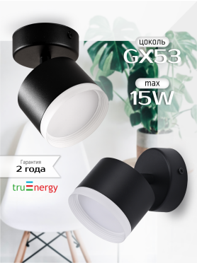 Светильник накладной поворотный GX53 TRUENERGY Modern черный 