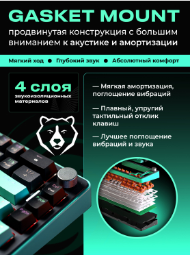 Клавиатура игровая беспроводная механическая URZUS O.I.L 