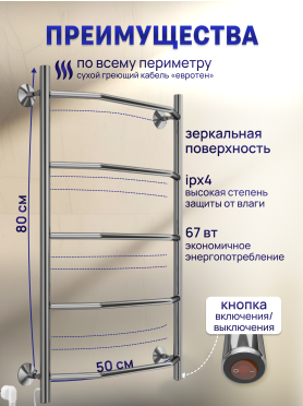 Полотенцесушитель электрический STELMIX Трапеция ЭПС П5 500х800 