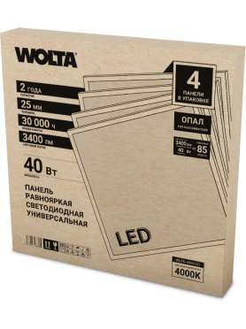 Панель светодиодная 40 Вт 4000К WOLTA опал 