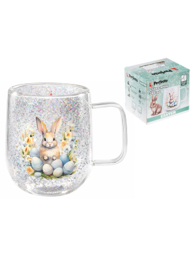 Кружка стеклянная PERFECTO LINEA Easter-1 с двойными стенками 380 мл 