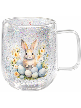 Кружка стеклянная PERFECTO LINEA Easter-1 с двойными стенками 380 мл 