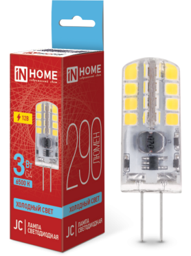 Лампа светодиодная G4 IN HOME LED-JC 3 Вт 6500К 