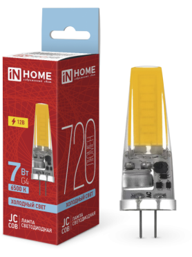 Лампа светодиодная G4 IN HOME LED-JC-COB 7 Вт 6500К 