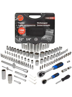 Набор инструментов 1/4", 1/2" 6 граней FORSAGE 108 предметов 