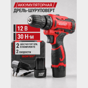 Дрель-шуруповерт аккумуляторная WORTEX BD 1220 Li (1329356)