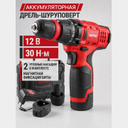Дрель-шуруповерт аккумуляторная WORTEX BD 1215 Li SET (1326469)